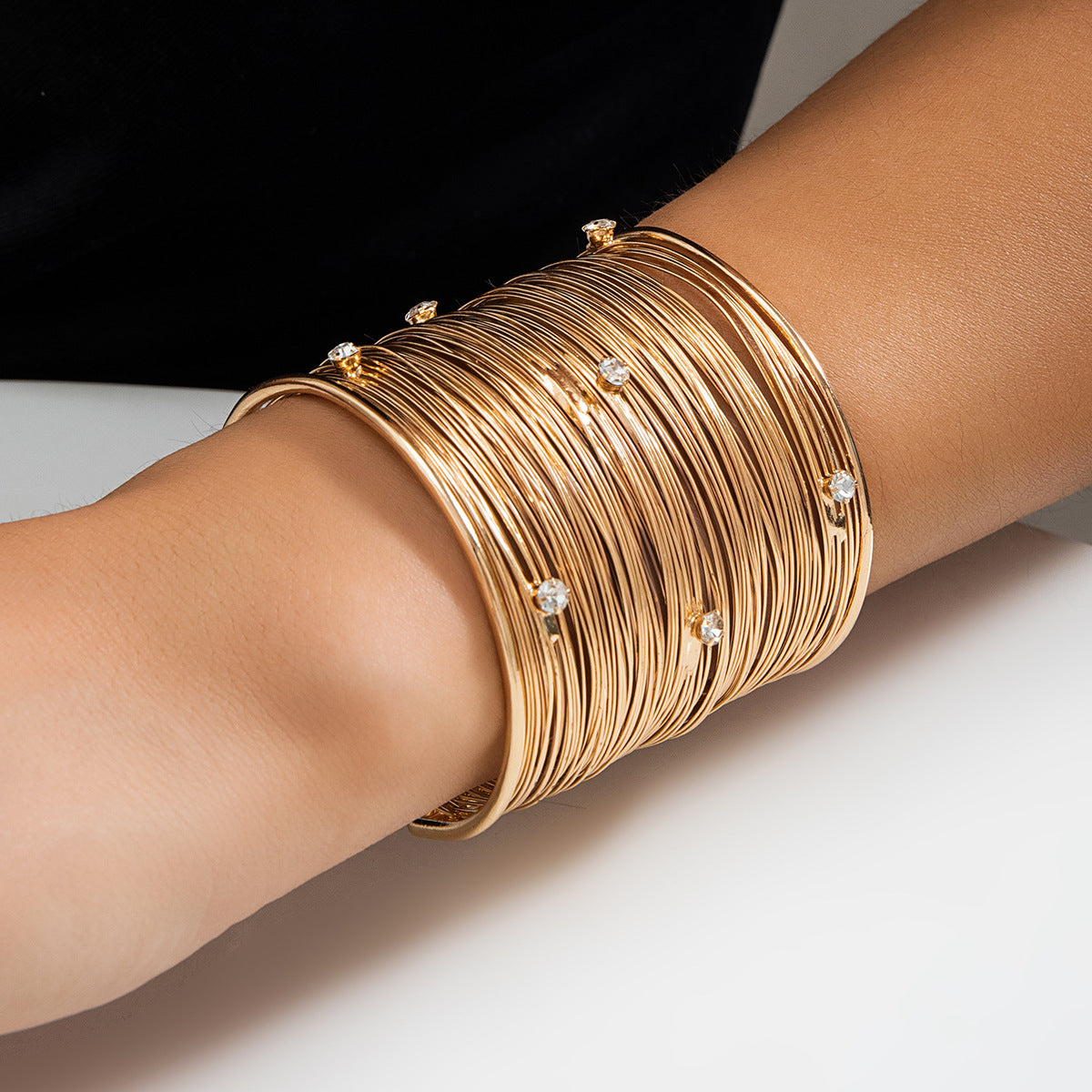 Bracelet à lignes de dessin larges, style punk, doux et cool