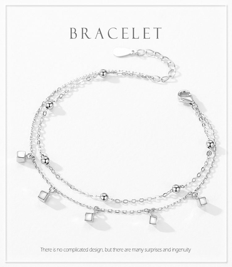 Bracelet carré double couche à la mode pour femmes
