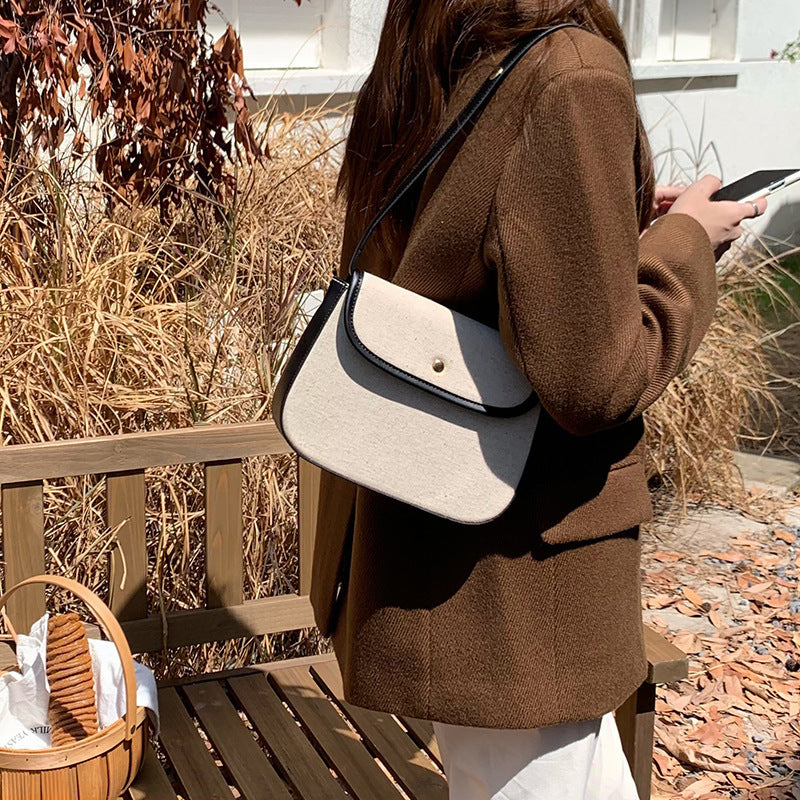 Sac à bandoulière en toile élégante pour femmes, nouveau début d'automne, polyvalent