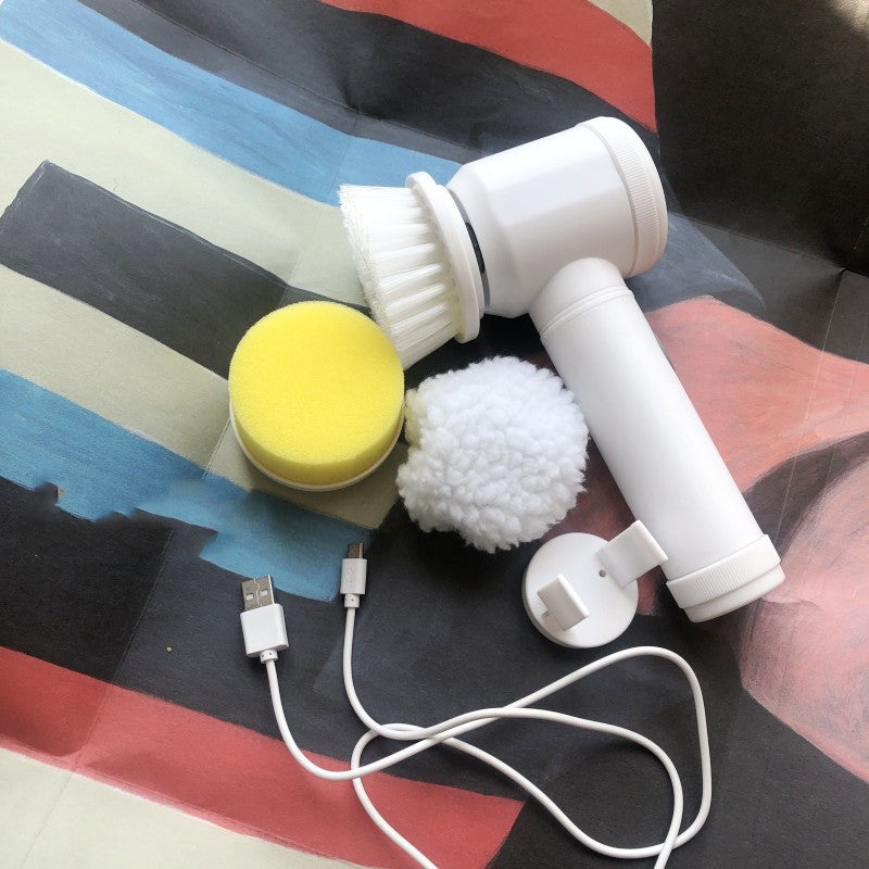 Cepillo de limpieza eléctrico multifunción con ranura de mano para el hogar, cocina 5 en 1