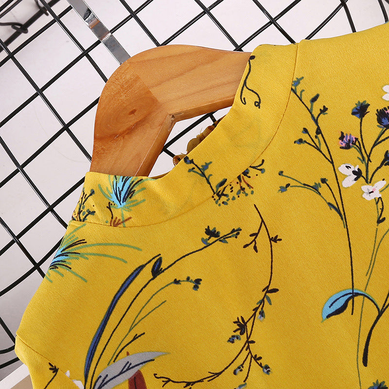 Robe de princesse à manches longues pour enfants, imprimé coréen explosif