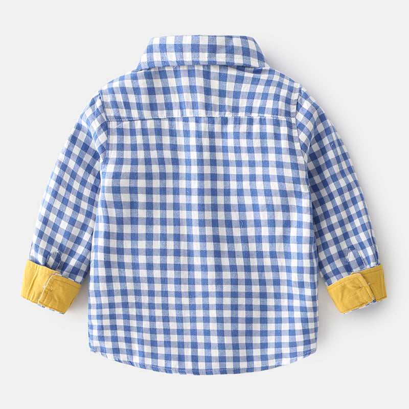 Vêtements pour enfants de dessin animé, hauts pour bébés, chemises à revers pour garçons