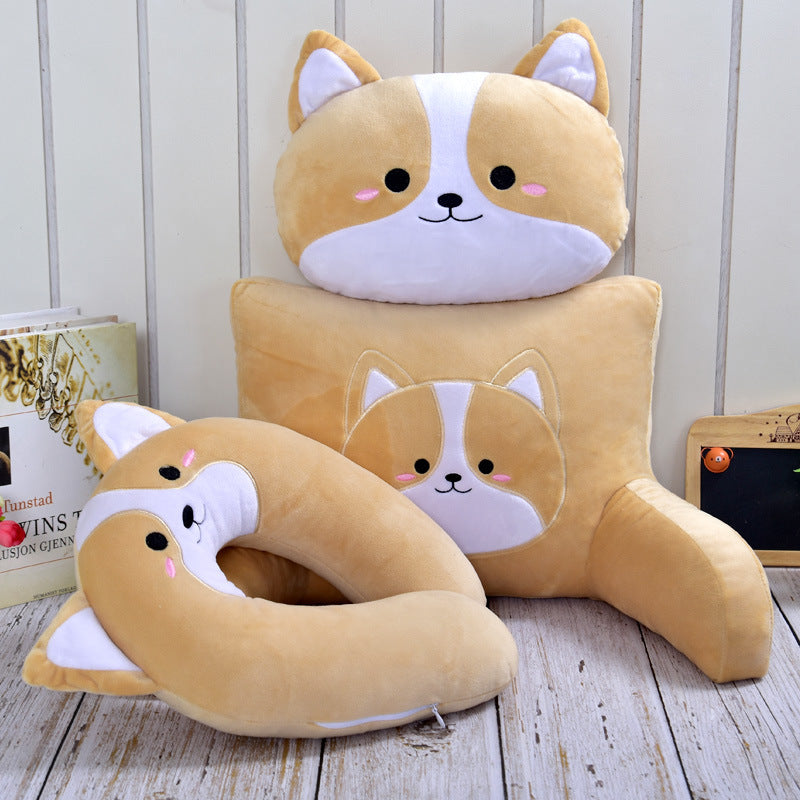 Corgi Shiba Inu dessin animé voiture appui-tête cou oreiller paire oreiller voiture lombaire oreiller quatre saisons mignon oreiller