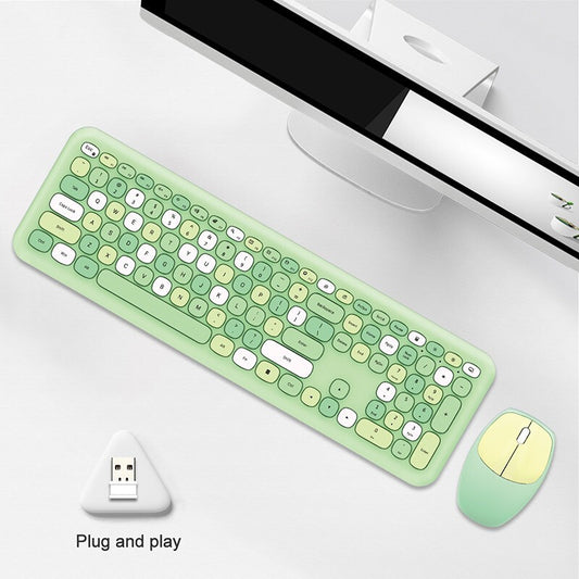 Ensemble clavier et souris silencieux sans fil rond