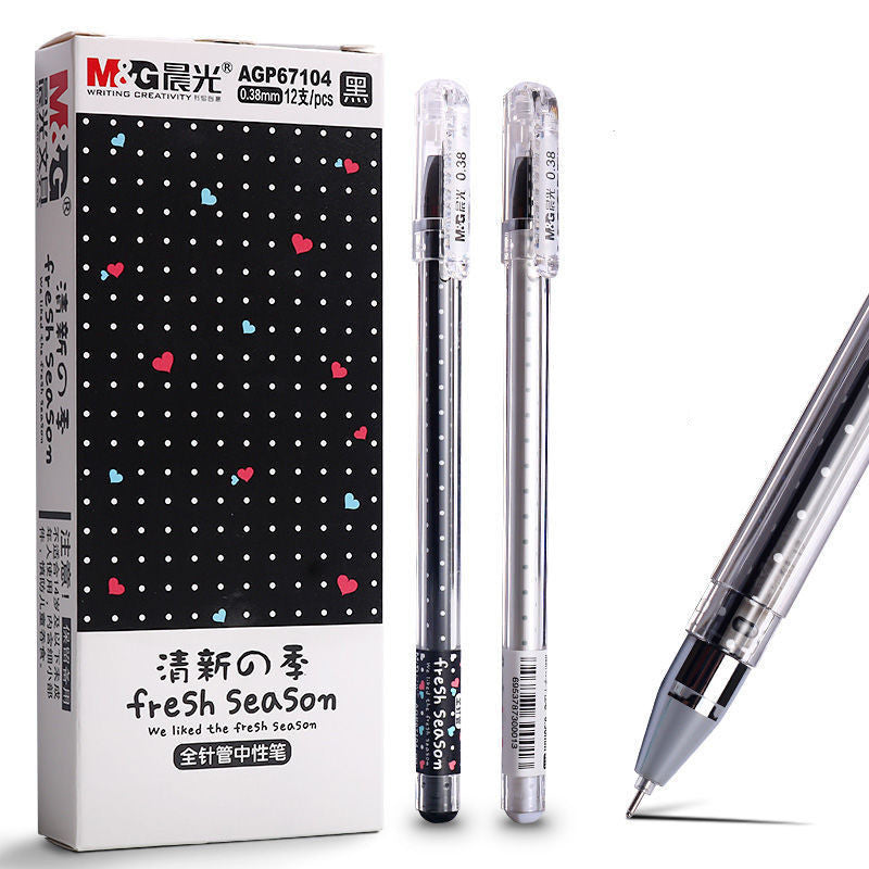 Stylo neutre stylo Signature noir étudiant utiliser dessin animé mignon petit stylo seringue fraîche