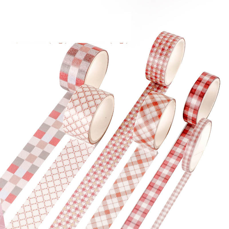 Creative Cute Retro Plaid Hand Account Tape Sticker