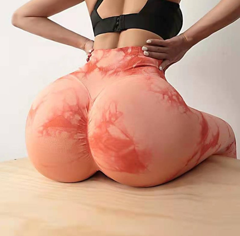 Leggings de levage de hanches, pantalon de yoga taille haute en jacquard de sport