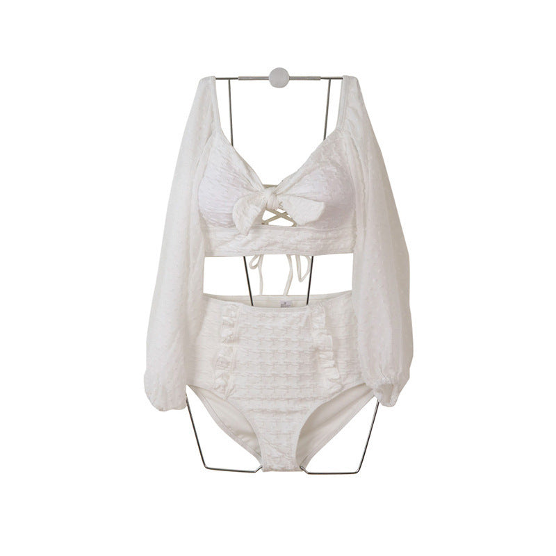 Bikini De Protección Solar De Manga Larga De Encaje De Moda