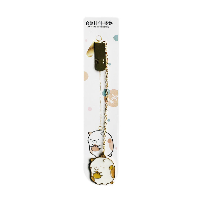 Petit pendentif créatif en métal frais, marque-page mignon et exquis, marque-page pour étudiant, papeterie Portable