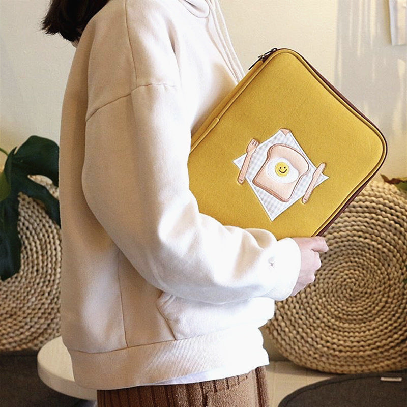 Compatible avec Apple, broderie Toast Ipad tablette ordinateur portable Liner sac 11 pouces 13 pouces sac de rangement numérique