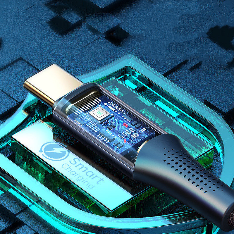 Línea de datos de codo tipo C a tipo C serie Meadow Firefox, enchufe ciego bidireccional, línea PD de 100W