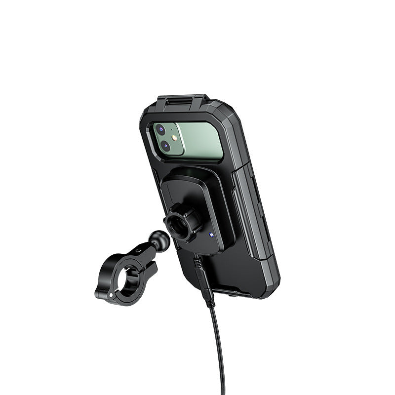 Outdoor Riding Rainproof Charging Mobile Phone Case Holder With Cable Fast Charging