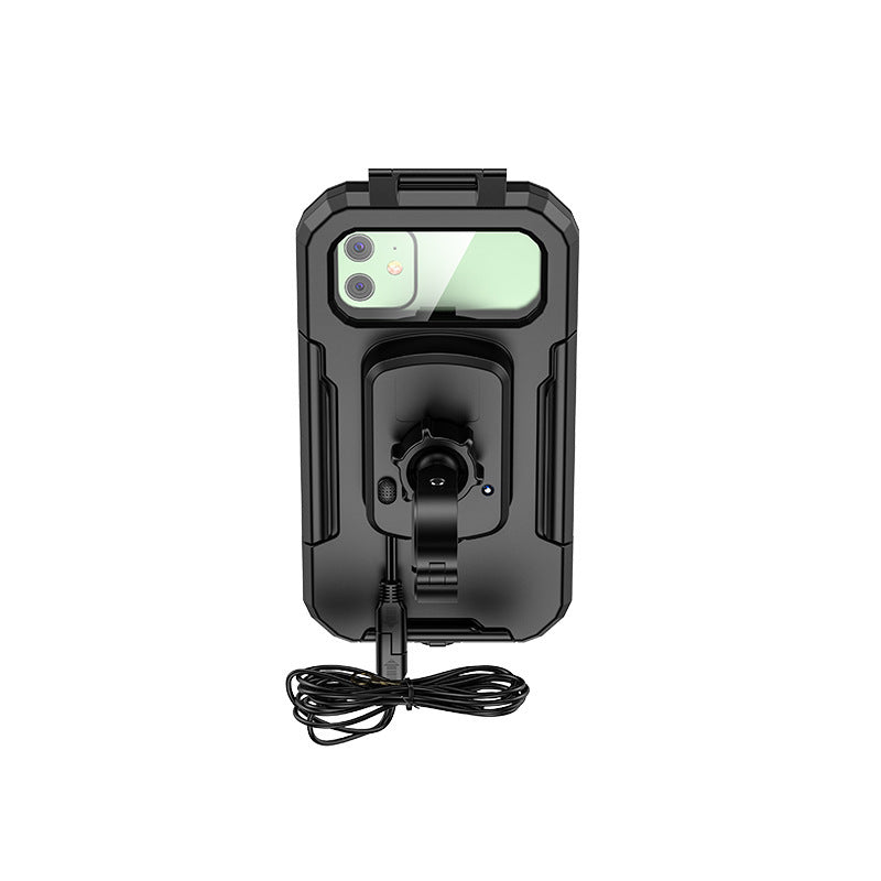 Outdoor Riding Rainproof Charging Mobile Phone Case Holder With Cable Fast Charging