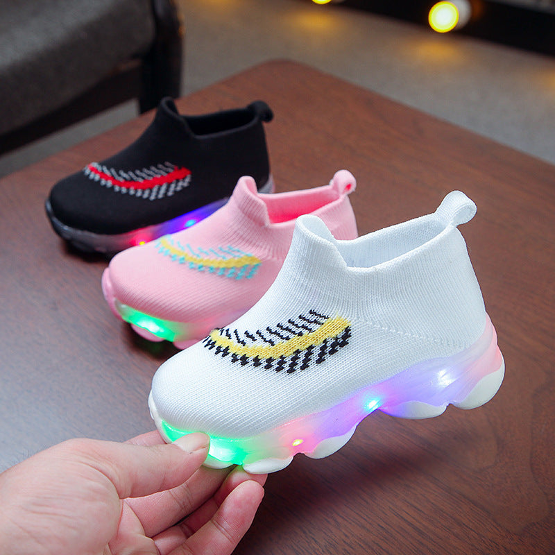 Capteur de lumière Led chaussettes chaussures chaussures garçons et filles chaussures lumineuses