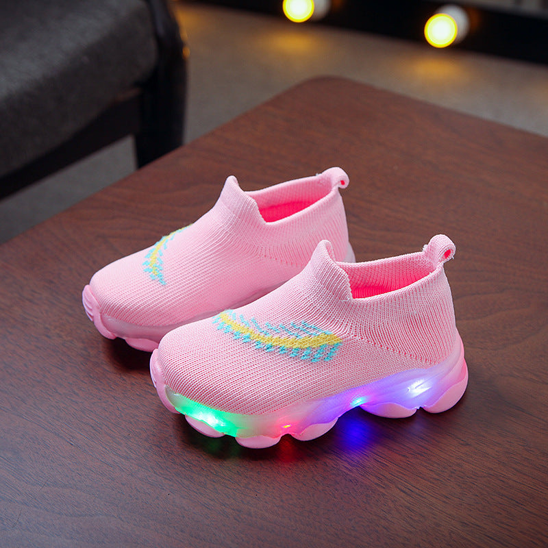 Capteur de lumière Led chaussettes chaussures chaussures garçons et filles chaussures lumineuses