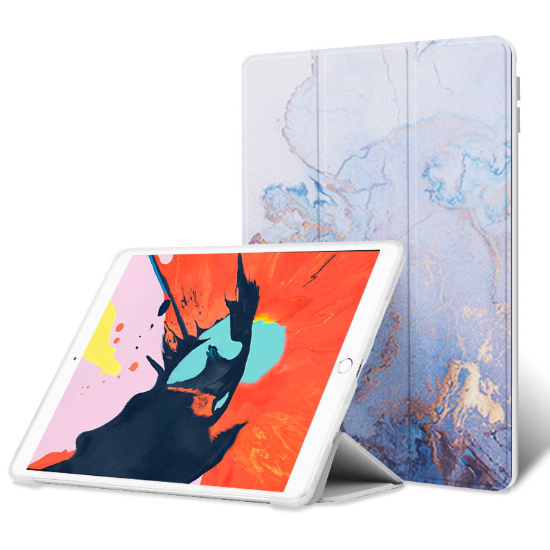 Compatible con Apple, funda protectora plana aplicable para Ipad10.2 Air2 9.7pro11 10.5, silicona triple plegable Mini4