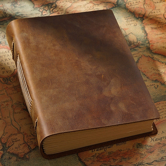 Cuaderno de bocetos hecho a mano Original, cuaderno de cuero de vaca, cuaderno de cuero Retro, agenda creativa