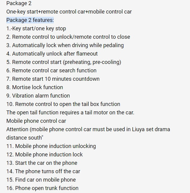 Arranque del automóvil con un solo botón, automóvil con control de teléfono móvil modificado, entrada sin llave, control remoto, alarma antirrobo de control central