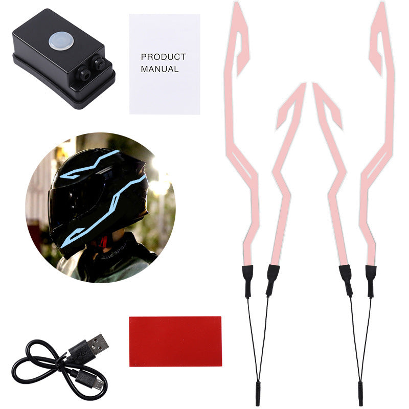 Casque de moto barre lumineuse étanche casque barre lumineuse peut être collé barre lumineuse casque lumineux