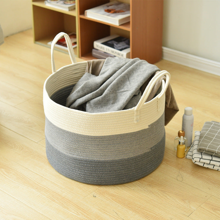 Panier de rangement en corde de coton, panier de rangement en corde de coton, jouets, articles divers, panier de rangement pour le linge