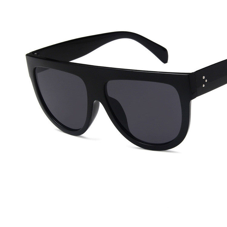 Gafas de sol planas de gran tamaño para mujer, gafas de sol Retro con forma de escudo, diseño de marca Luxy, gafas de sol con remaches y marco grande, gafas para mujer UV400