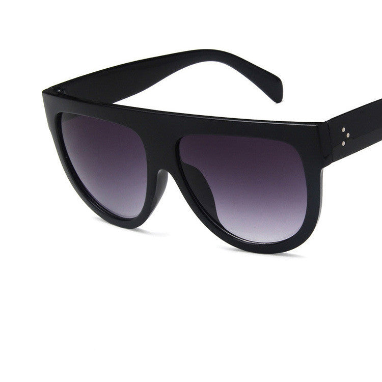 Gafas de sol planas de gran tamaño para mujer, gafas de sol Retro con forma de escudo, diseño de marca Luxy, gafas de sol con remaches y marco grande, gafas para mujer UV400