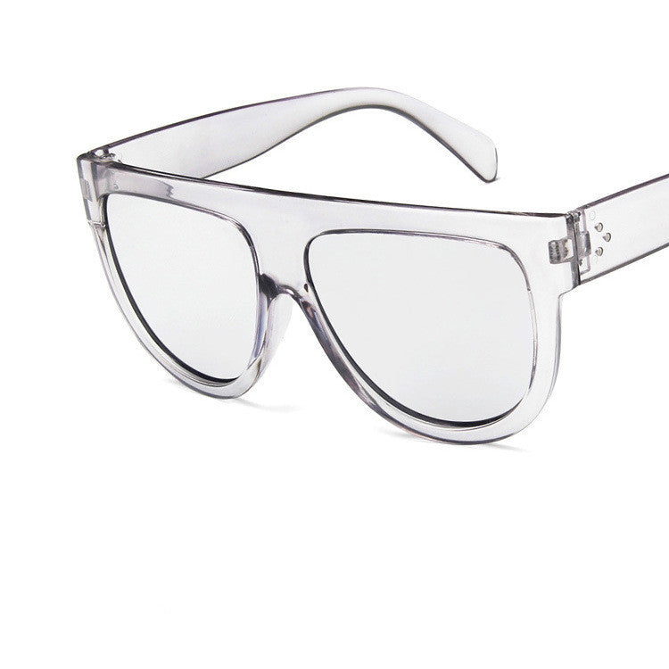 Gafas de sol planas de gran tamaño para mujer, gafas de sol Retro con forma de escudo, diseño de marca Luxy, gafas de sol con remaches y marco grande, gafas para mujer UV400