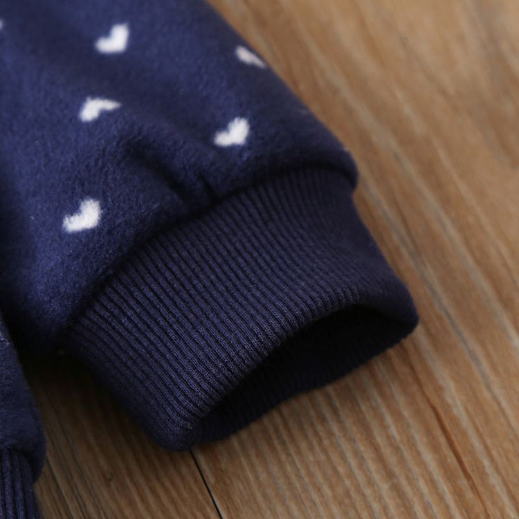 Chaquetas con cremallera y capucha con estampado en forma de corazón, prendas de vestir cálidas de manga larga para niñas, ropa para niños