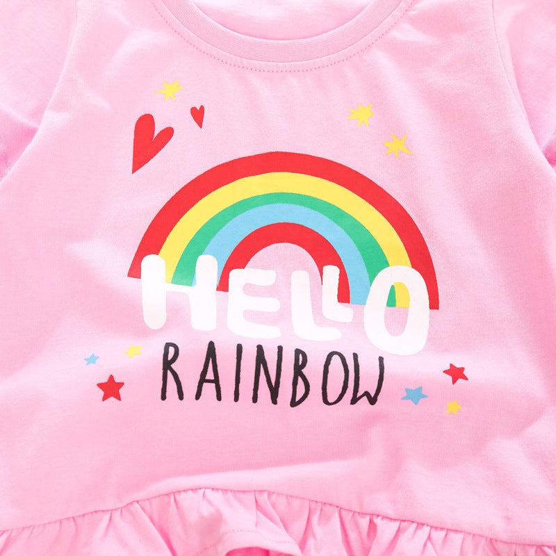 T-Shirt d'été à manches courtes pour fille, tricoté en pur coton, nouvelle collection