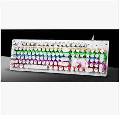 Teclado mecánico de membrana de eje verde, juego USB Eat Chicken retroiluminado de Metal para cibercafé