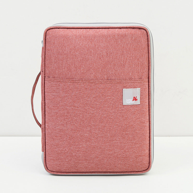 Sac de fichiers Portable, stockage de fichiers, sac d'information multicouche, mallette en toile à fermeture éclair pour femme
