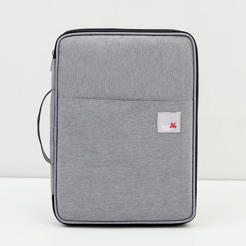 Sac de fichiers Portable, stockage de fichiers, sac d'information multicouche, mallette en toile à fermeture éclair pour femme