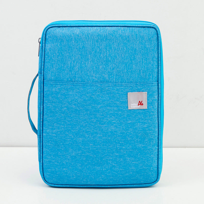 Sac de fichiers Portable, stockage de fichiers, sac d'information multicouche, mallette en toile à fermeture éclair pour femme