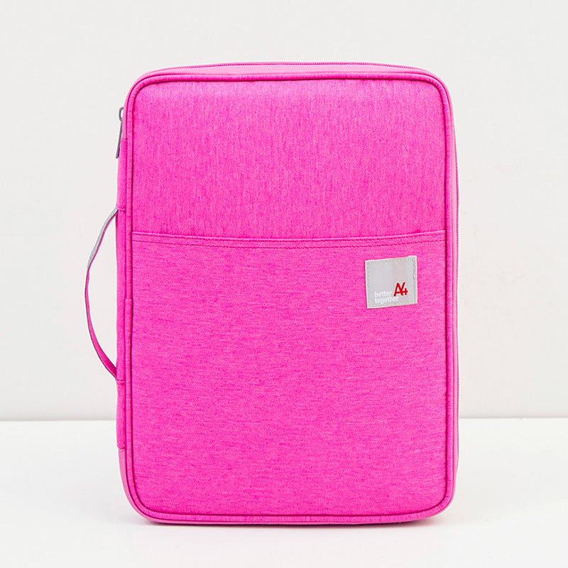Sac de fichiers Portable, stockage de fichiers, sac d'information multicouche, mallette en toile à fermeture éclair pour femme