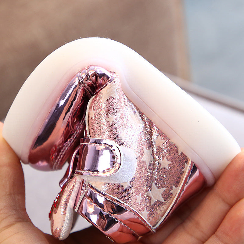 Zapatos con luces LED para niñas con estampado de estrellas