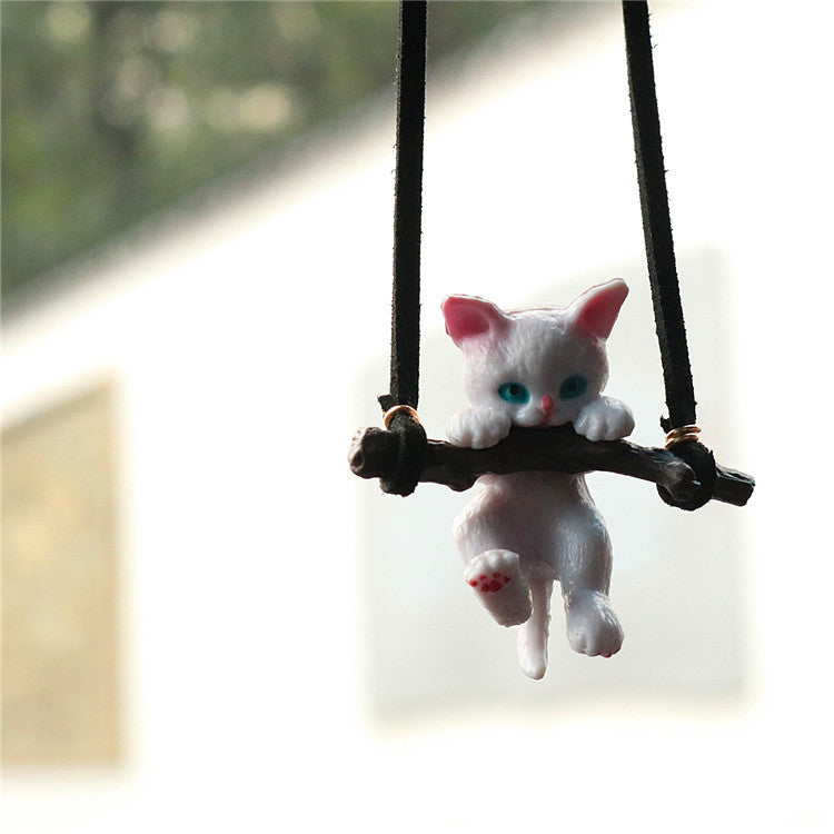 Ornements de voiture créatif mignon branche chat rétroviseur pendentif