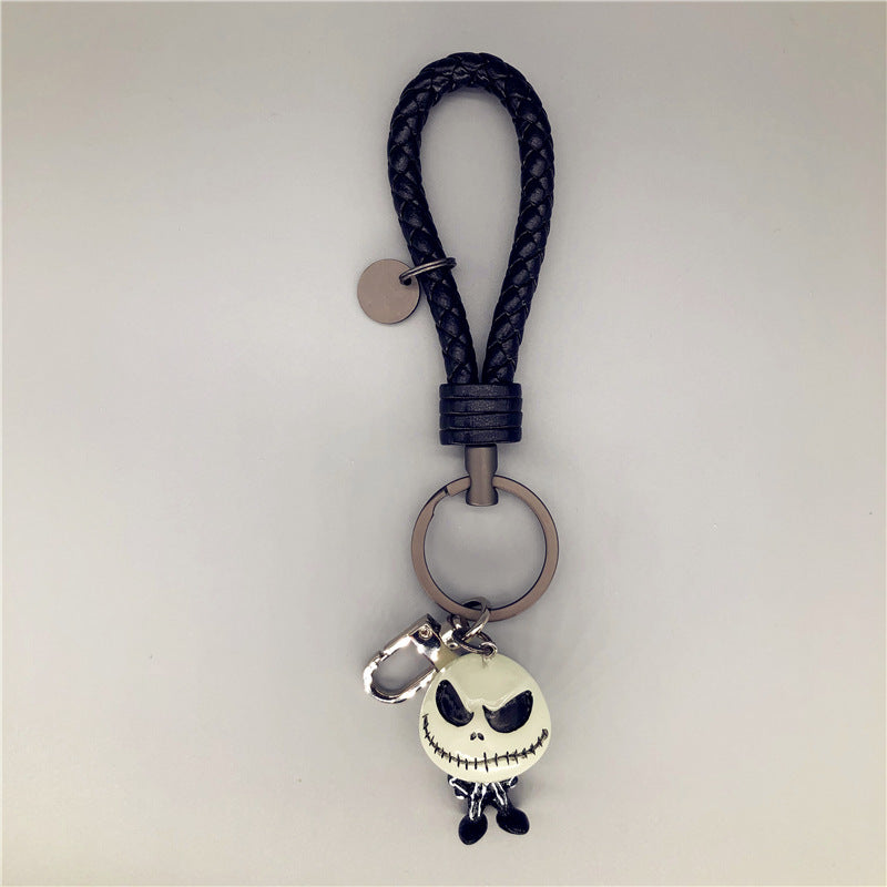 Skull Keychain Luminous Dark Black Personality Han Chao Car Key Pendant