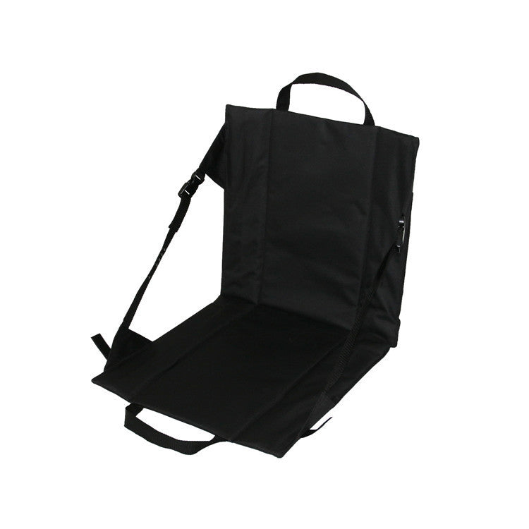 Silla plegable portátil para acampar al aire libre, viaje, con respaldo, playa, a prueba de humedad, ocio, barbacoa, cojín plegable