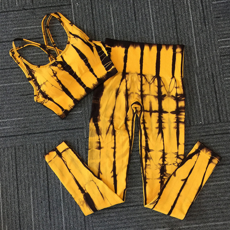 Traje de yoga sin costuras para mujer, traje de gimnasio de cintura alta para ejercicio físico