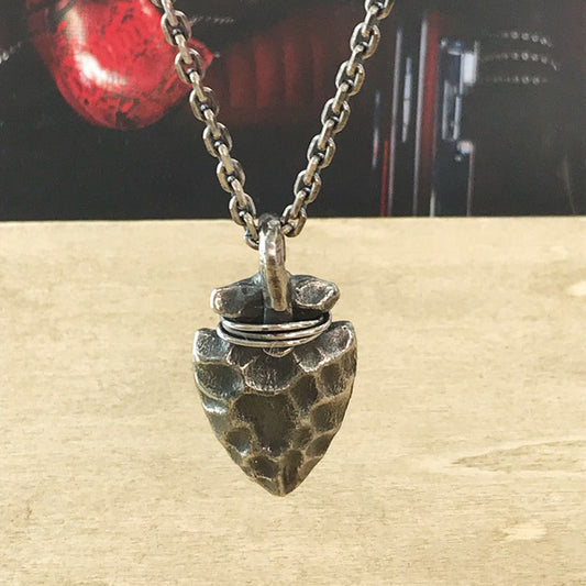 Pendentif tête d'ancre de bateau rétro en argent 925, finition Antique, personnalité