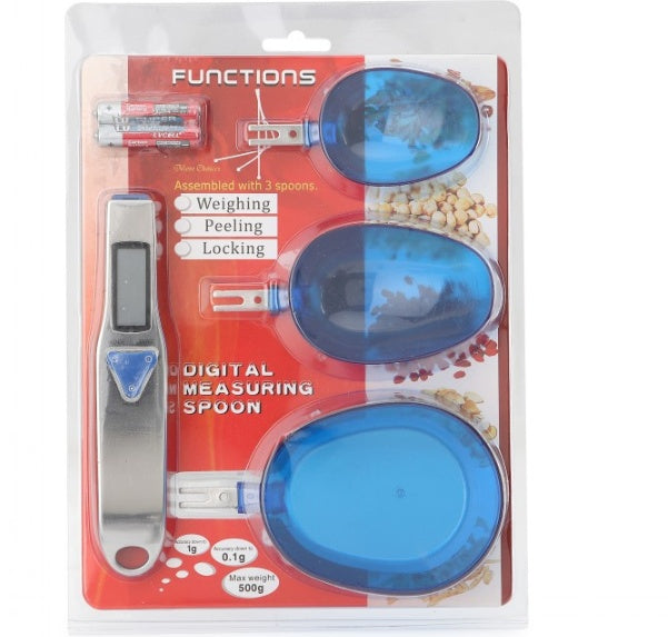 Balance à cuillère numérique 500g 0.1g, cuillère de cuisine à mesurer électronique avec 3 cuillères de pesée détachables