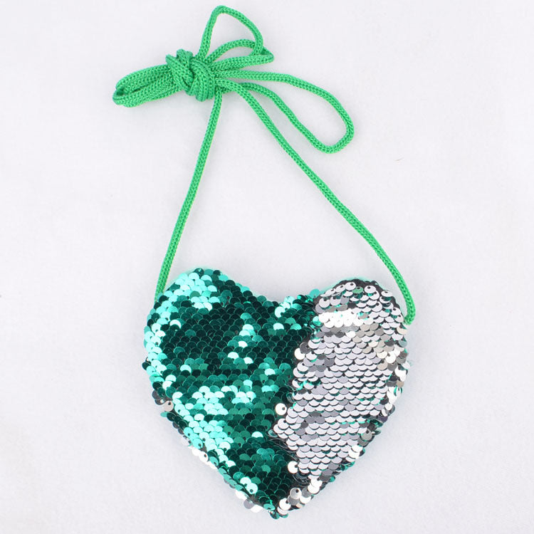 Bolso con cordón con lentejuelas love monederos para niños