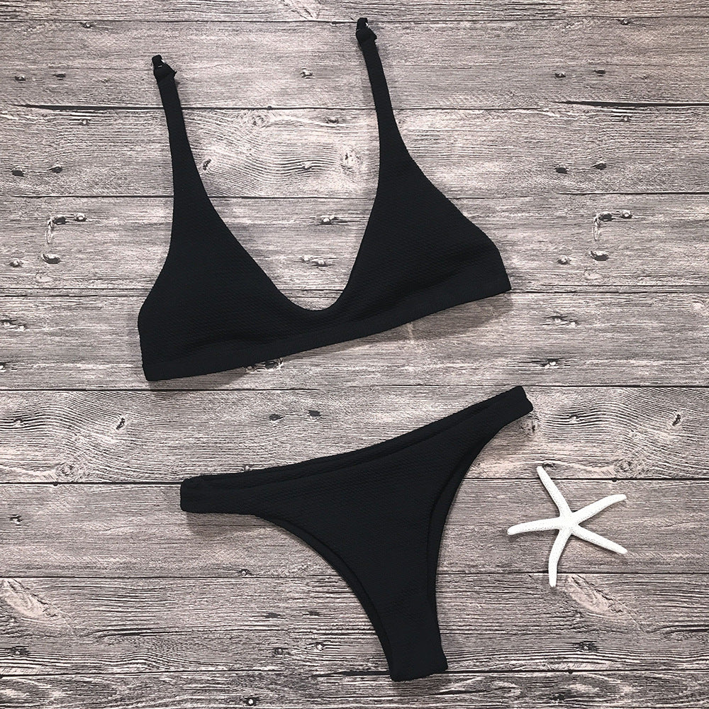 Bikinis sexys para mujer, traje de baño sólido, traje de baño, conjunto de Bikini, traje de baño, ropa de playa
