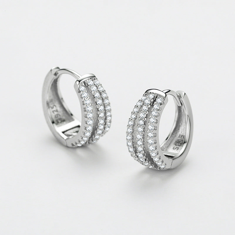 S925 Silver Frosty Style Earrings Female