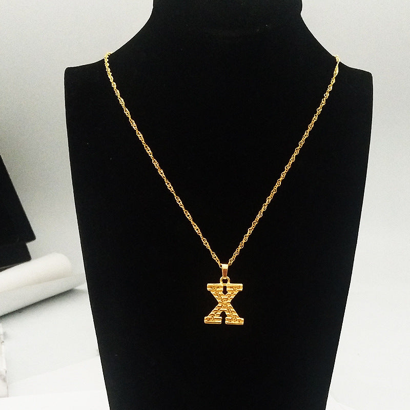 26 English Capital Letter Pendant Gold Plated 18K Environmental Protection Necklace