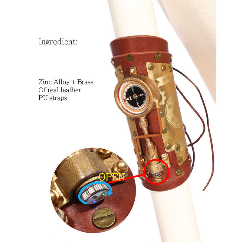 Steampunk compass bracelet