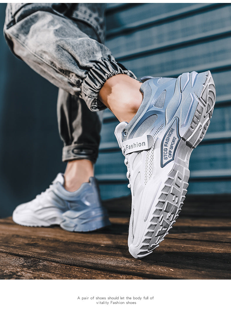 Zapatos blancos degradados Zapatillas finas de malla transpirable