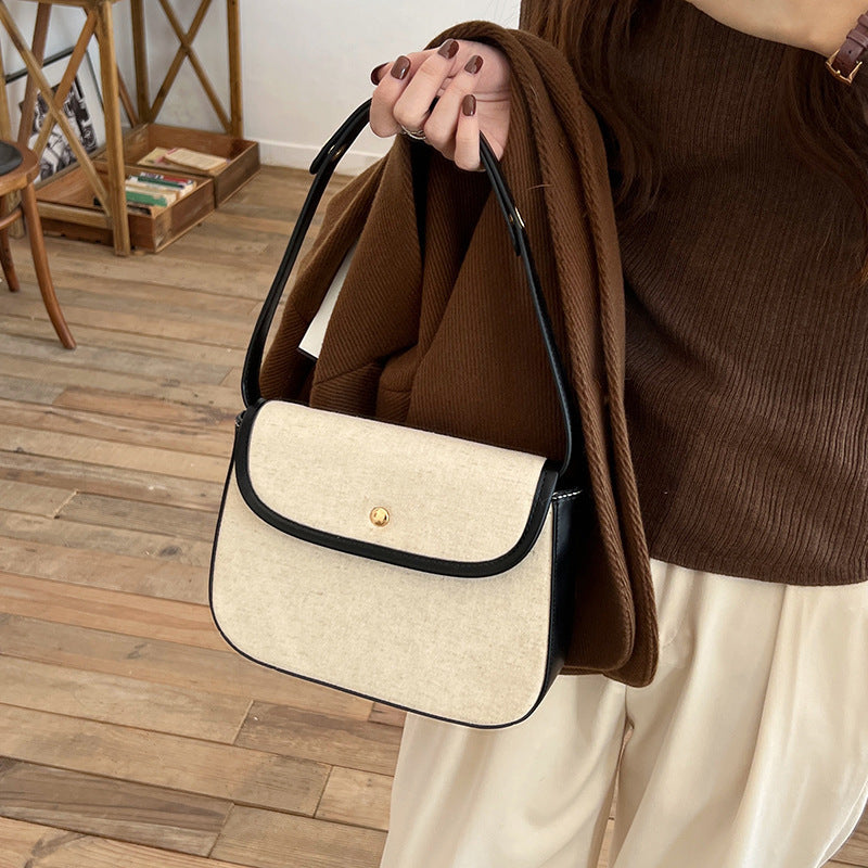 Sac à bandoulière en toile élégante pour femmes, nouveau début d'automne, polyvalent