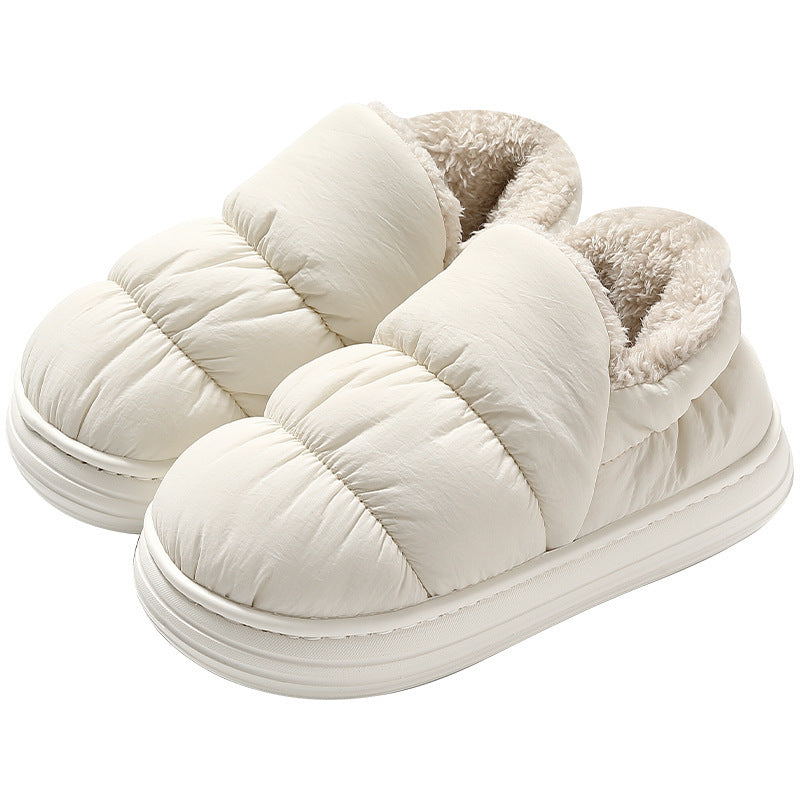 Pantuflas de algodón con envoltura de tobillo para mujer de invierno