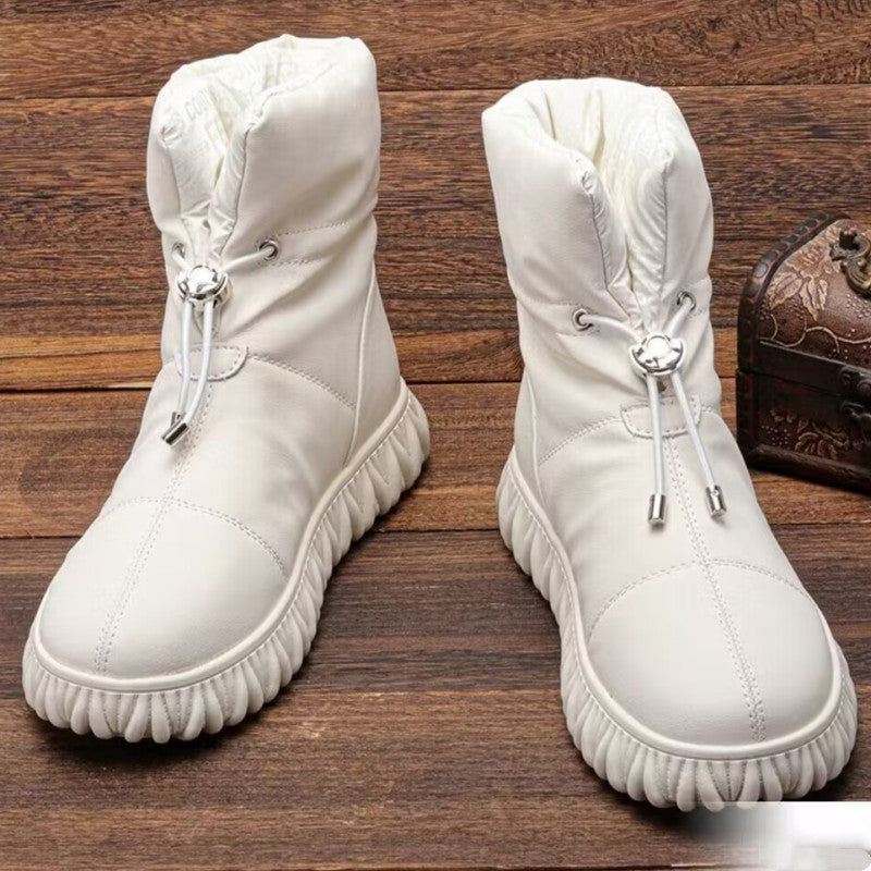 Chaussures chaudes à plateforme imperméable pour femmes, bottes de neige